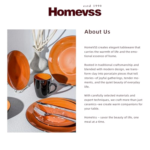 Stoneware Sonoma 56pc Dinnerware Set, Black + Speckled Spin Wash Orange - color: Orange
