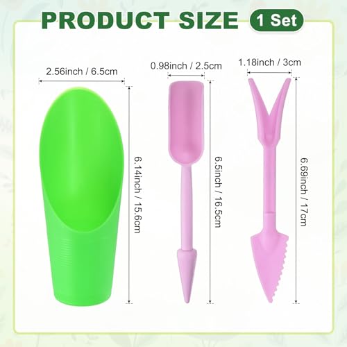 M METERXITY 2-Set Succulent Tools, Plastic 2-in-1 Mini Garden Shovel Hand Succulent Transplanting Tools Garden Shovel Transplant Trowel for Planting/Digging/Aerating/Sowing [Green,Purple] - color: Green,Purple
