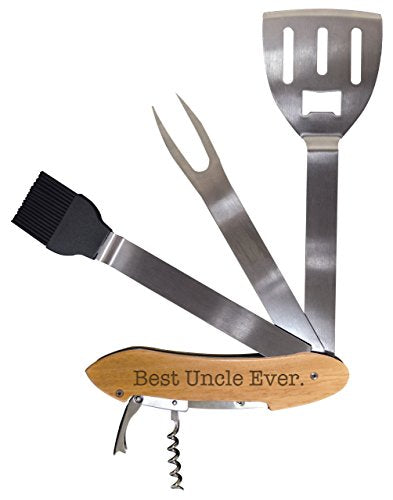 Best Uncle Ever BBQ Grill Multi Tool | Barbecue Spatula Grilling Accessories, Birthday Gift for Uncle - color: Uncle
