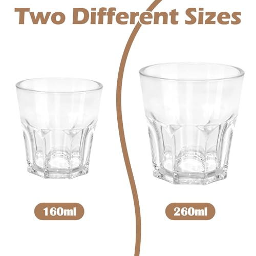 Plastic Drinking Glasses Set of 6, Unbreakable Water Tumbler, Acrylic Plastic Cups, Reusable Kids Drinking Cups for Children Kitchen Cocktail Picnic Party Juice Whiskey Wine (6pc-clear-160ml/5.4oz) - color: 6pc-clear-160ml/5.4oz
