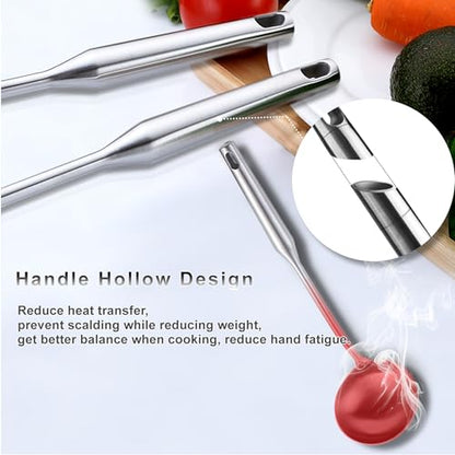 Stainless Steel Kitchen Utensils 13 PCS All Metal Set for Cooking | Food-grade 304;Dishwasher Safe;Made To Last;Meets All Needs;Great Choice for Gifts - color: Natural-13