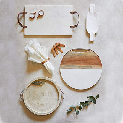 Creative Brands Santa Barbara Design Studio - Tablesugar Round Cheese Board, 14-Inch, Acacia Wood and Marble