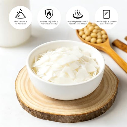 Miluli 100% Natural Soy Wax Flakes for Candle Making, Pure Candle Wax Bulk, Paraffin-Free DIY Crafts Supplies, Clean Burning 1 LBS