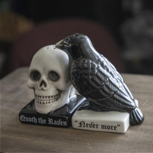 Pacific Giftware Quoth The Raven Halloween Ceramic Salt and Pepper Shakers Set