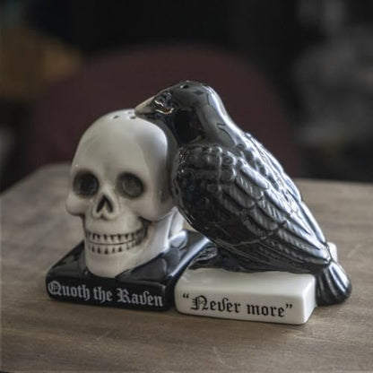 Pacific Giftware Quoth The Raven Halloween Ceramic Salt and Pepper Shakers Set