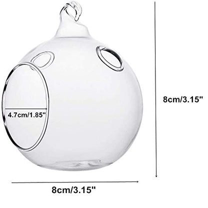 18pcs of Hanging Candle Holders - Glass LED Tealight Holders, Glass Globe Plant Terrariums, 3.15"/8cm Hanging Tealight Holder Terrariums for Birthday Party Tree Christmas Wedding Home Decor - size: 18pcs (3.15"Diameter)