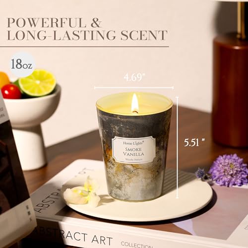 HomeLights Large jar Candle | 1-Wick Long-Lasting Scented Candles, 6.7oz Natural Soy Wax Candle for Home Scented, Industrial Chic Gifts for Women & Men, Smoke Vanilla - color: Smoke Vanilla