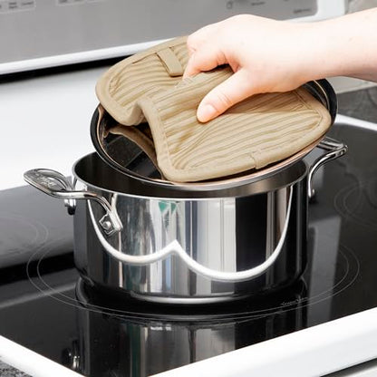 All-Clad Premium Pot Holder & Hot Pad: Heat Resistant to 500 Degrees - 100% Cotton, 10"x6.25" Hot Pad for Kitchen and Barbeque, 4-Pack, Cappuccino - color: Cappuccino, size: 4 Pack