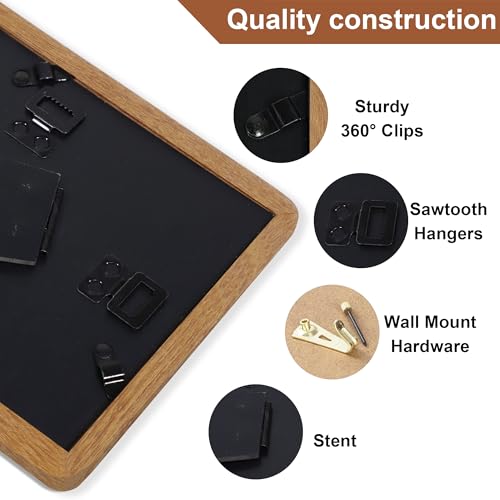 5x7 Picture Frame Set of 2, Natural Teak Wood Solid Wood 5 by 7 Photo Frames with 4x6 Mat with Real Glass for Wall and Tabletop Display - color: Natural Teak, size: 5x7-2Pack