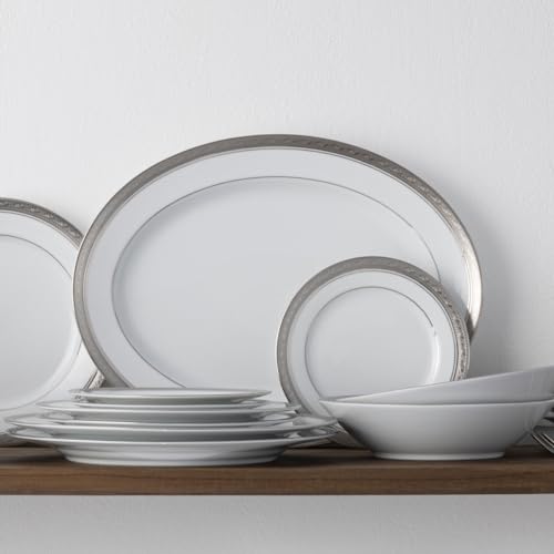 Noritake Crestwood Platinum 14-Inch Medium Oval Serving Platter