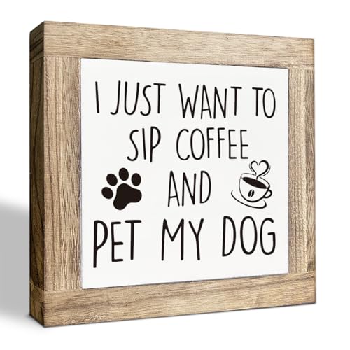 Farmhouse Coffee Bar Signs,Cafe Bar decor for Kitchen, Home Office,Farmhouse Decors,Wooden Box Sign,Block Plaque for Coffee Lover Gift(5.9x5.9 inches)
