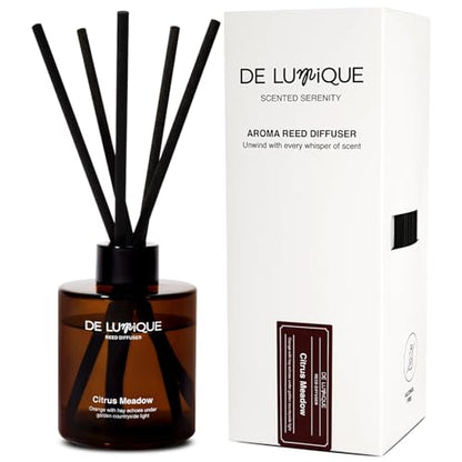 Citrus Meadow Scent Luxury Reed Diffuser – Long Lasting Aroma with Orange, Lemon, Thyme & Hay – Essential Oil Diffusers for Home – Crafted by Expert Perfumers – 150ml - size: 150ml / 5.07 fl.oz