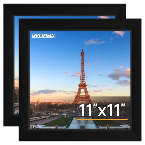 11x11 Picture Frame Set of 2, Photo Frame with HD Plexiglass, Display Pictures 8x8 with Mat or 11x11 Without Mat, Black Picture Frames Collage Wall Decor, Gallary Wall Frame - color: Black, size: 11"×11"