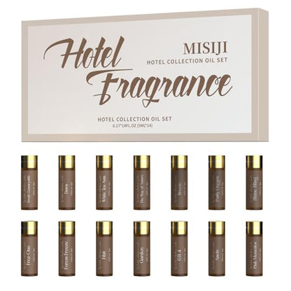 Hotel Diffuser Oil Set,Hotel Scent Essential Oils for Diffuser for Home,Luxury Fragrance Oil for Aromatherapy,14 x 5 ML - color: Taupe