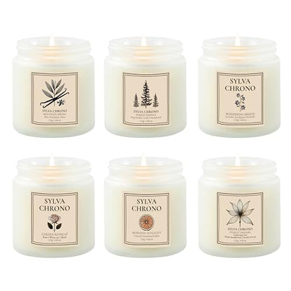 Scented Candle Gift Set for Women, Pet-Friendly 6-Pack Soy Wax Candles, 10% Essential Oils, Quick Diffusion, Long-Lasting Fragrance, 20-24H Burn, Ideal for Yoga, Relaxation, Stress Relief & Home Décor