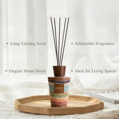 Reed Diffuser for Home, Moroccan Amber, 5.1 fl oz (150 ml) | Reed Diffuser Sticks, Decorative Glass Bottle, for Bathrooms, Bedrooms, Living Rooms and Offices, Gift Box Packaging