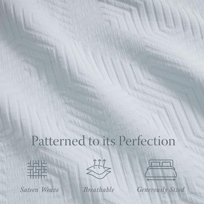 Threadmill Luxury Cotton Blankets for King Size Bed | All-Season Cozy 100% Cotton King Size Blanket | Aster Jacquard Soft & Lightweight Coverlet | Light Blue - color: Aster Light Blue, size: King / Cal King