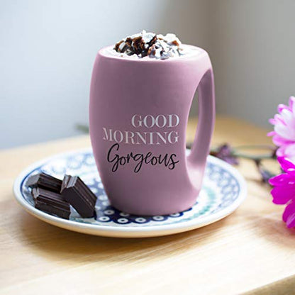 Pavilion - Good Morning Gorgeous - Purple Huggable Hand Warming 16 oz Coffee Cup Mug - color: Purple