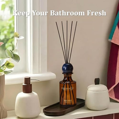 Reed Diffuser 8.5 oz Large Capacity Red Amber Scent | 6 Reed Sticks, Long-Lasting, Home Fragrance Oil Diffuser for Bathroom, Bedroom & Home Décor
