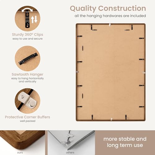 A1 Poster Frame | Solid Oak Wood Poster Frame | Picture Frame With Mat For A2 | Tempered Glass And Hanging Hardware Included | A1 Photo Frame (Walnut, 1 Pack) - color: Walnut, size: A1-1P
