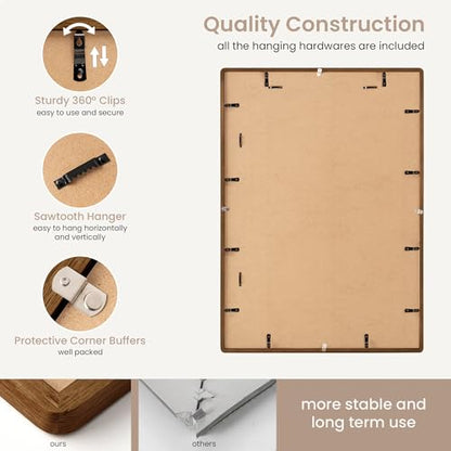 A1 Poster Frame | Solid Oak Wood Poster Frame | Picture Frame With Mat For A2 | Tempered Glass And Hanging Hardware Included | A1 Photo Frame (Walnut, 1 Pack) - color: Walnut, size: A1-1P