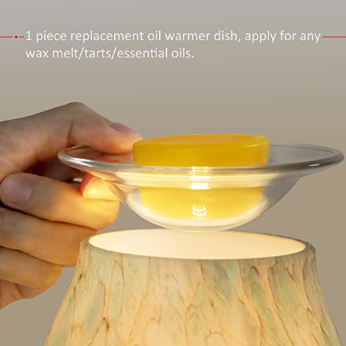 EQUSUPRO 4" Replacement Glass Round Dish Bowl for Oil Wax Melt Warmers Burners (Clear Glass)