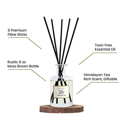 PRISTINE Himalayan Tea/Inspired by Westin Hotel Reed Diffuser for Home | Fresh Bergamot/White Tea Room Fragrance Reed Diffusers, Oil & Room Diffusers with Reed | Home Fragrance Scent Diffuser - size: 6 oz
