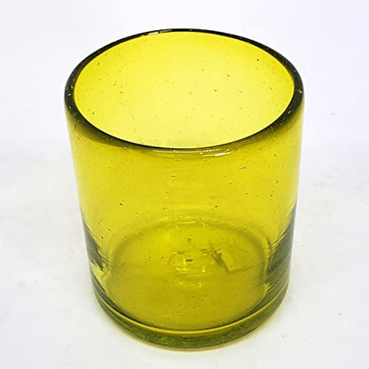 Solid Yellow 9 oz Short Tumblers (set of 6), Recycled Glass, Lead-free, Toxin-Free (9oz Tumbler) - color: Yellow, size: 9 oz