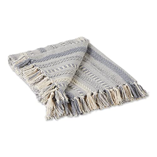 DII Braided Striped Decorative Throw Blanket, 50x60, Gray - color: Gray, size: 50x60"