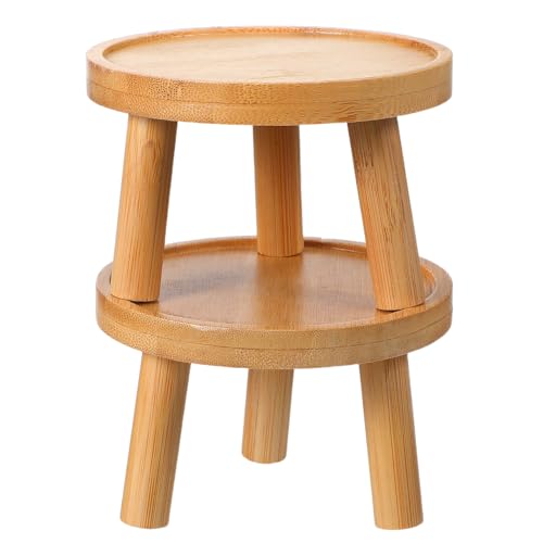 Levemolo 2Pcs Wooden Flower Pot Tray Base Indoor Plant Stand | Stable wood base, for indoor tabletops, supports potted plants and succulents