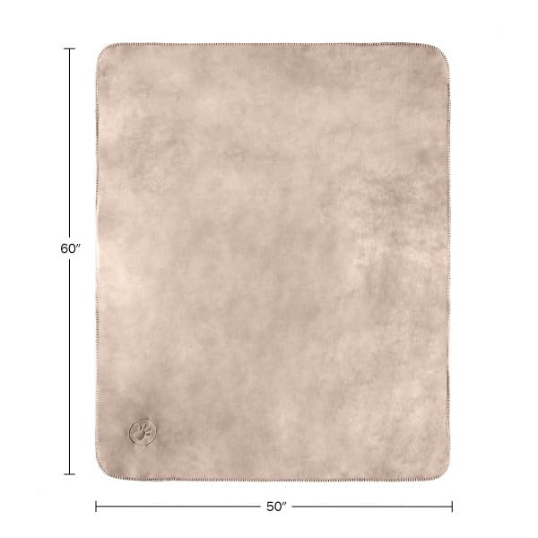 Waterproof Blanket for Dogs and Cats - Reversible 50x60 Throw for Couch, Bed, or Car Protection Against Spills, Stains, and Pet Fur by PETMAKER (Tan)