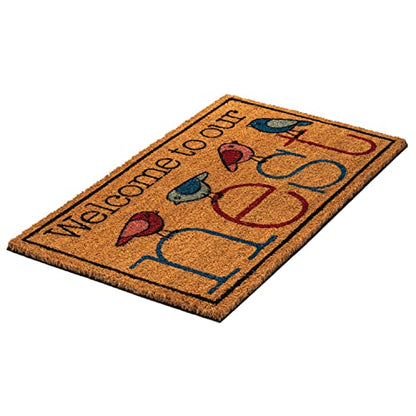 Notrax, Welcome Nest, Vinyl-Backed Natural Coir Doormat, 0.5" Thick Entry Mat for Indoor or Outdoor Use, 18"x30", C12 (C12S1830NW)