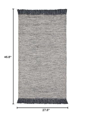 SAFAVIEH Montauk Collection Accent Rug - 2'3" x 3'9", Grey, Handmade Tassel Cotton, Ideal for High Traffic Areas in Entryway, Living Room, Bedroom (MTK610M) - color: Grey, size: 2'3" x 3'9" (Rectangular)
