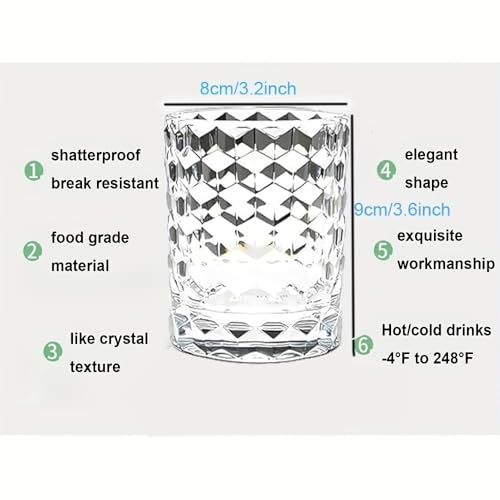 8 Oz Unbreakable Tritan Drinking Glasses Shatterproof Acrylic Glasses Drinkware BPA Free Hard Plastic Cups Reusable Kitchen Water Glasses Drinking Set of 6 (Clear) - color: Clear
