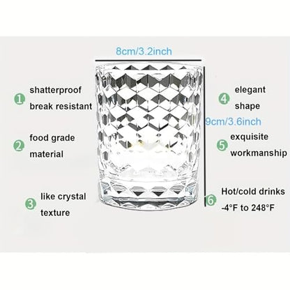 8 Oz Unbreakable Tritan Drinking Glasses Shatterproof Acrylic Glasses Drinkware BPA Free Hard Plastic Cups Reusable Kitchen Water Glasses Drinking Set of 6 (Clear) - color: Clear