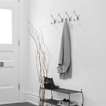 Wall Hooks,5 Pack Coat Hooks Hardware Towel Hooks for Hanging Coats Polished Chrome Robe Hooks Wall Mounted with Screws for Key, Towel, Bags, Cup. - color: Polished Chrome