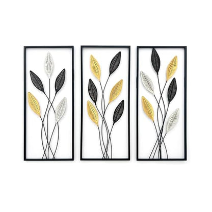 Large Framed Tree of Life Metal Wall Art Set of 3 – Modern Minimalist Black Metal Wall Decor for Living Room, Bedroom & Office – Luxury Accent Wall Panels for Above Bed (Each Panel 11.8 x 27.5 In)
