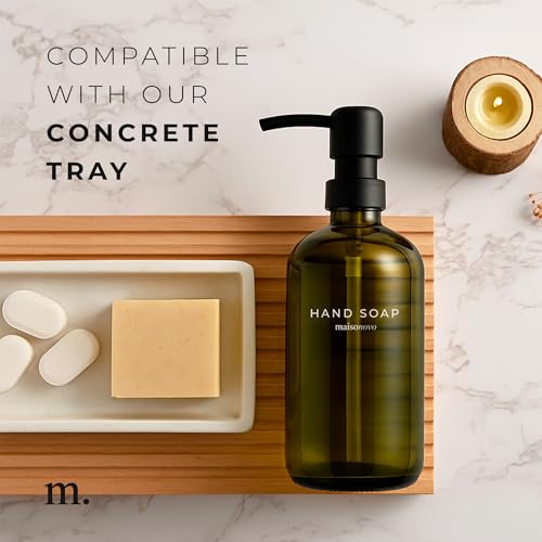 MaisoNovo Soap Dispenser 2-Piece Set | 16.9oz Green Bottles with Black Plastic Pumps - color: Green/Black