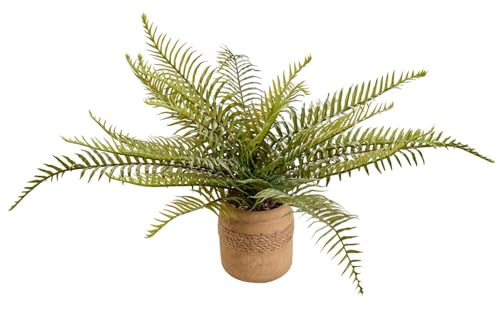 AlphaAcc 15“ Artificial Fern Plant, Faux Greenery in Pot Indoor Decor | Realistic fake fern plants, Maintenance-free faux plant, great decor for kitchen, bathroom, bedroom & office. - color: Ferns