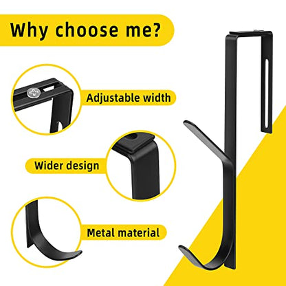 2Pcs Adjustable Metal Double Coat Hooks, Fits 1.35-3.5 Inch Cubicle Panels | Adjustable Width for Most Partition Panels, Double-Hook for Easy Hanging, High Load-Bearing Capacity, Sturdy Metal Material - color: 4pcs