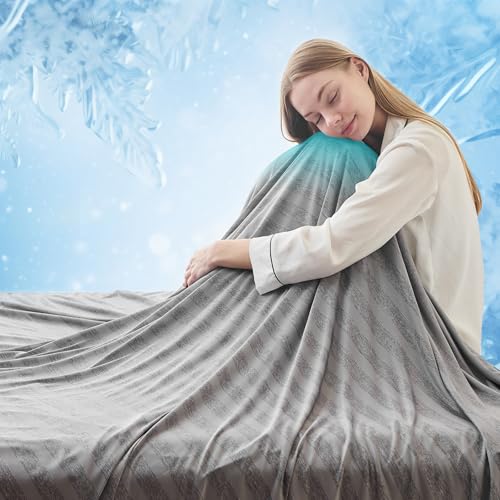 EMME Cooling Blankets for Hot Sleepers, Summer Blanket Twin 60"x80" for Bed, Thin Lightweight Throw Blanket for Couch, Double-Sided Keep Body Cool, Grey Cold Sheet Night Sweats - color: 01- Grey, size: Twin(60"x 80")