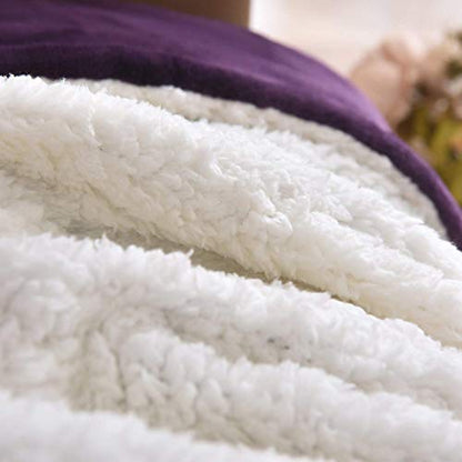 NANPiper Sherpa Blanket - Twin Size Thick Velvet Plush Reversible Bed Blanket for Winter - Purple (60"x80") - color: Purple, size: Twin