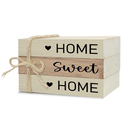 Mini Decorative Books For Home Decor, Small Wood Book Stack For Table Decor, Home Sweet Home decoration Books For Living Room Bookshelf, Farmhouse Stacked Books decoration（L54) - color: Home Sweet Home 9