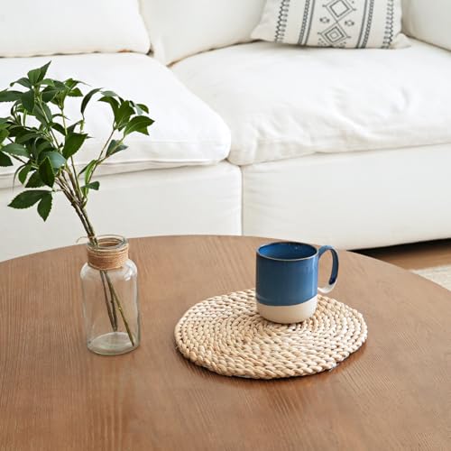 Bosmarlin Ceramic Coffee Mug Set of 4, 15 Oz, Coffee Cups with Big Handle, Microwave and Dishwasher Safe (Deep Blue) - color: Deep Blue