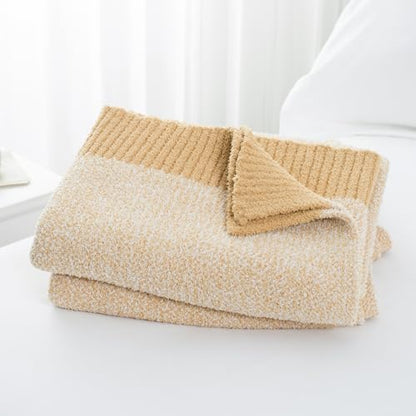 Carriediosa Heather Throw Blanket 50x60, 400GSM Ultra Soft Microfiber | Yolk Yellow, Fuzzy Fluffy Cozy Plush Knit Knitted Throws, Lightweight Cute Preppy Fall Blankets for Couch, Bed - color: Heather - Yolk Yellow, size: 50" X 60"