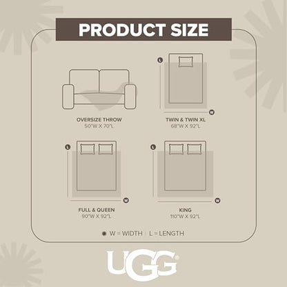 UGG Coco Twin Bed Blanket, Luxury Fleece Blanket, 68" x 92", Black | Fits Twin and Twin Xl Beds, Bedding Essentials, Housewarming Gift, Back To College, Xl Throw Blanket, Hypoallergenic - color: Black, size: Twin