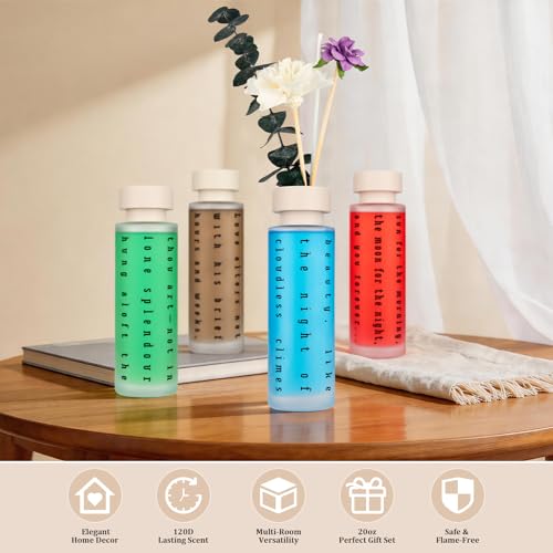 Ikeda Reed Diffuser Gift Set: 4 Luxury Scents with Eucalyptus | Home Fragrance Oils for Bedroom Bathroom Office Living Room Scents for Relaxation Focus Mood Luxury Gift Set