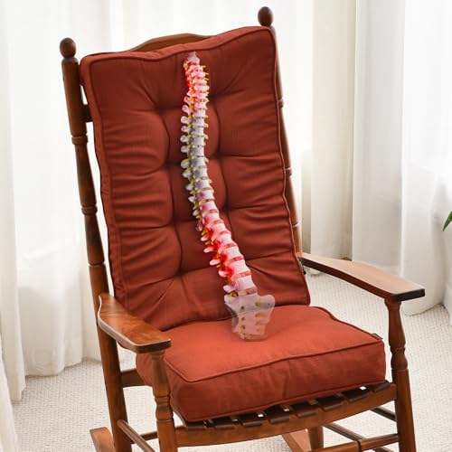 SUNROX Memory Foam Jumbo Rocking Chair Cushions, FadeShield Water Resistant Non Slip Durable Tufted Pads, Set of Seat & Back Cushion with Ties for Indoor/Outdoor Rocker, 2 Piece, Rust - color: Rust