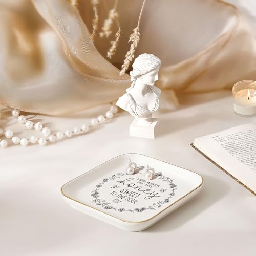 Christian Gifts for Women – Ceramic Jewelry Dish with Bible Verse - color: White-prov 16:24
