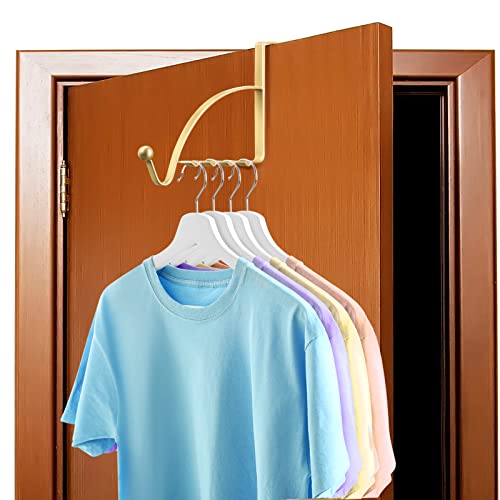 Hotop 2 Pcs Over The Door Hooks, Clothes Hanger, Over Door Hanger, Champagne Gold - color: Champagne Gold